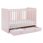 Delta Children babyGap Graham 4-in-1 Convertible Crib with Storage Drawer + Brannan Bear Bookcase with Bins + Brannan Bear Wall Shelf with 4 Hooks, Blush Pink/Dark Pink (Bundle)