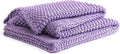 YnM Chunky Cotton Knit Throw Blanket, Cable Knit Throws for Bed Couch Sofa, Comfy & Relaxing, Decorative Piece for Farmhouse Modern Boho Rustic Scandinavian Chic Vibe, Lilac Purple 50x60 Inches