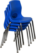Angeles H, Blue with Chrome Legs, 4 Pack MyPosture Children's Chair, 14-inch
