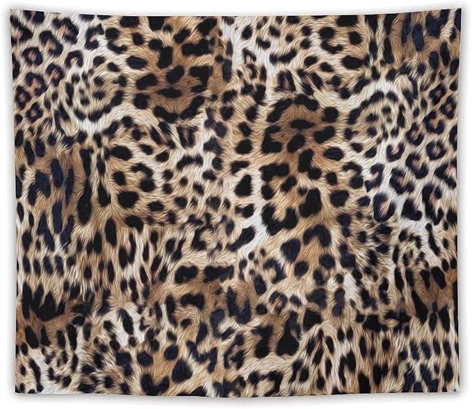 HZOHNAGO Leopard Print Tapestry Nature Wildlife Vintage Cheetah Fur Spot Animal Skin Wild Animals Spots Printed Wall Tapestry Painting Wall Hanging for Bedroom Living Room Dorm 60" W x 50" H