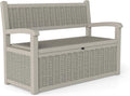 70 Gallon Storage Bench Deck Box,Patio Storage Benches with Armrest, Lockable Bench Outside, Waterproof for Pool Patio Garden (Grey)