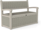 70 Gallon Storage Bench Deck Box,Patio Storage Benches with Armrest, Lockable Bench Outside, Waterproof for Pool Patio Garden (Grey)