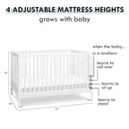 DaVinci Birdie 3-in-1 Convertible Crib, White, Easy Assemble, Greenguard Gold Certified