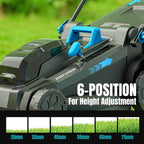2x20V 18 inch Electric Lawn Mower Cordless, Brushless Push Lawn Mower with 6-Position Cutting Height Adjustment, 2x4.0Ah Battery & Dual Charger Included