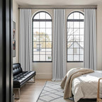 Light Gray Blackout Linen Curtains 108 Inches Long 2 Panel for Sliding Glass Door Puddle Length Floor to Ceiling Drape Lightweight Thermal Black Out Curtain for Bedroom Living Room Heather Grey Silver