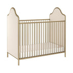 Little Seeds Piper Upholstered Metal Crib, Gold