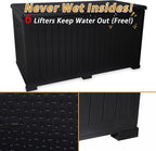 KUIKUI 288 Gallon Waterproof Deck Box, Outdoor Storage Box Waterproof Lockable with Divider and Lifter Prevent Water Seeping into from Floor for Patio Cushions