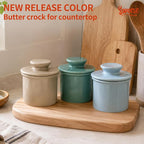 Sweese Counter with Water Line for Fresh Spreadable Butter - French Butter Keeper with Lid - Housewarming Gift For The One Who Has It All - Latte Brown