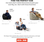 Big Joe Roma Bean Bag Chair, Black Plush, Soft Polyester, 3 feet