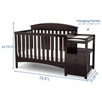 Delta Children Abby Convertible Crib and Changer, Dark Chocolate