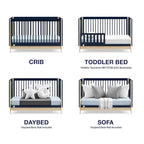 GAP babyGap Tate 4-in-1 Convertible Crib - Greenguard Gold Certified, Navy/Natural