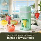 Elite Gourmet Snow Cone & Shaved Ice Maker, ESI2215M, Refreshing Slushies, Margaritas, Boba Drinks, Snow Cone & Holder and Ice Mold, Use Cubed & Bagged Ice, Stainless Steel Shaving Blade, Mint