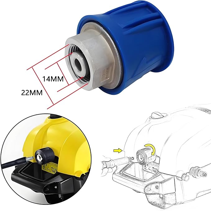 5800PSI/400Bar Ultra Flexible Pressure Washer Hose for Bosch Home Cleaning, 5M-30M High Pressure Extension Tube with Quick-Connect Adapter,(Red/Blue/Yellow/Green/Grey/Orange/Light Blue)(Yellow,95FT)