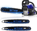 58 cc Gas Powered Chainsaw, 20 in & 18 in Quick-Switch Bars – 550 ml Fuel 260 ml Oil Tanks, Automatic Chain Oiler, Centrifugal Air Filter, Quick Start, Inertial Chain Brake (WH5806)