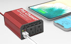 Pro Chaser 400W Power Inverters for Vehicles - DC 12v to 110v AC Car Inverter Converter, USB-A, PD 65W USB-C Ports, Dual AC Adapter for Air Compressor Laptops