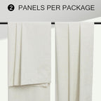 Natural Linen Blackout Curtains 84 Inch Length 2 Panels for Bedroom Living Room Darkening 100% Black Out Ivory Cream Curtain with White Back Tab Modern Farmhouse Thermal Insulated Boho Drapes 7ft Long