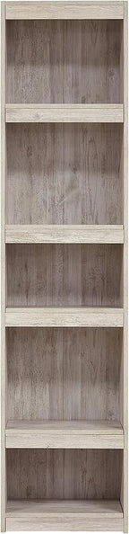 Signature Design by Ashley Willowton Coastal Entertainment Center Pier Bookcase with 3 Adjustable Shelves, Whitewash