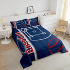 Feelyou Baseball Bedding Set King Size Sports Game Comforter Set for Kids Boys Girls Decor Baseball Gaming Comforter Microfiber Ball Duvet Set Bedroom Quilt Set