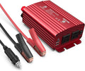 BESTEK 500W Power Inverter DC 12V to 110V AC Converter with Alligator Battery Clamp 4.8A Dual USB Car Charger ETL Listed