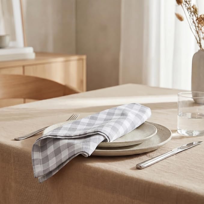 Urban Villa Cloth Napkins Cotton 20x20 (Set of 12) Grey