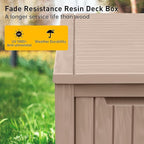 EasyUp 200 Gallon Deck Boxes Resin Large Storage Bins with Lids, Outside Storage Box & Deck Boxes Outdoor Waterproof for Outdoor Use