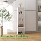 C&AHOME Cube Storage Organizer, 4-Cube Shelves Units, Closet Cabinet, DIY Plastic Modular Book Shelf Ideal for Bedroom, Living Room, Office, 24.8" L x 12.4" W x 24.8" H Milky UPCS04M