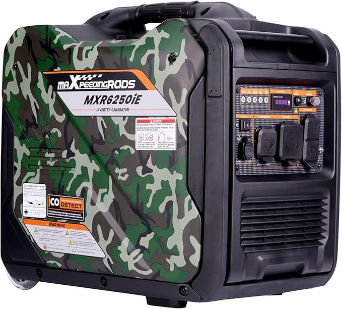 MaXpeedingrods 5500W Inverter Generator,Gas Powered, 86lbs, Electric Start, EPA Compliant, for Mobile Home Yard Garage Woodwork,Wheel & Handle Kit,RV Ready