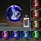Bird Gifts for Kids, Large 3D Bird Lamp, Crystal Bird Night Light 16 Color Changing with Remote Control for Bedroom Decor, Bird Figurines