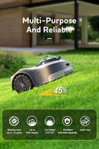 Robot Lawn Mower N2000 Perimeter Wire Free RTK,TOF,Vision Robotic Lawnmower 1.5 Acres,AI Assisted Mapping,Virtual Boundary,Multi Zone Management,APP Control,Cut Height 0.8"-3.5",Anti-Theft