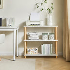 IBUYKE 3-Tier Wooden Open Bookcase - Modern Freestanding Bookshelf Storage Organizer,Standing Shelf Units,Multifunctional Display Stand for Bedroom, Living Room and Home Office,White WBC003W