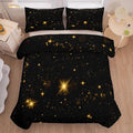 Tailor Shop Glitter Comforter Sets Twin Size Black and Glod Comforter Sets for Kids Boys Teens Star Glitter Bedding Sets Twinkle Starlight Comforter Sets with 1 Comforter 1 Pillowcases