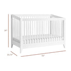 Babyletto Sprout 4-in-1 Convertible Crib with Toddler Bed Conversion Kit in White, Greenguard Gold Certified