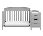Graco Benton 5-in-1 Convertible Crib and Changer (Pebble Gray) – Crib and Changing Table Combo, Includes Water-Resistant Changing Pad, 3 Drawers, Converts to Toddler Bed, Daybed and Full-Size Bed