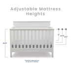 Delta Children Fancy 4-in-1 Convertible Baby Crib - Greenguard Gold Certified, Bianca White