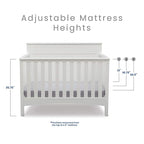 Delta Children Fancy 4-in-1 Crib, Bianca + Serta Perfect Slumber Dual Sided Recycled Fiber Core Crib and Toddler Mattress (Bundle)