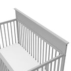 Storkcraft Carmel 5-in-1 Convertible Crib (Pebble Gray) - GREENGUARD Gold Certified, Converts to Toddler Bed & Full-Size Bed, Fits Standard Full-Size Crib Mattress, 4 Adjustable Mattress Heights