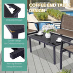 4 Pieces Patio Furniture Set Outdoor Garden Patio Conversation Sets Poolside Lawn Chairs with Tempered Glass Coffee Table Loveseat Porch Furniture Textilene Fabric Yellow