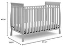 Storkcraft Maxwell Convertible Crib (Pebble Gray) – GREENGUARD Gold Certified, Converts to Toddler Bed and Daybed, Fits Standard Full-Size Crib Mattress, Classic Crib with Traditional Sleigh Design
