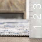 nuLOOM Dania Machine Washable Medallion Ultra Thin Area Rug, 4' x 6', Navy