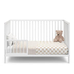 Graco Teddi 5-in-1 Convertible Crib (White) – GREENGUARD Gold Certified, Converts to Daybed, Toddler & Twin Bed with Headboard and Footboard, Adjustable Mattress Height