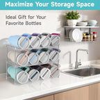 Stackable Water Bottle Organizer Large Compartment Water Bottle Holder | Tumbler Organizer for Stanley 40 oz Cup, Kitchen Cabinet Storage Organizer for Stanley Cup Accessories, 3 Tier Hold 12 Bottle