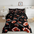 Feelyou Rugby Sports Comforter Set Full Size Football Comforter for Kids Teens Adults Soccer Ball Game Bedding Set Gift for Football Lover Duvet Set Room Decor 3Pcs with 2 Pillow Case