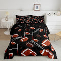 Feelyou Rugby Sports Comforter Set Twin Size Football Comforter for Kids Teens Adults Soccer Ball Game Bedding Set Gift for Football Lover Duvet Set Room Decor 2Pcs with 1 Pillow Case