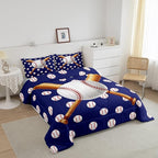 Baseball Comforter Set Sports Theme Bedding Set 3D Ball Pattern Comforter for Children Kids Boys Girls Microfiber Baseball Games Blue Duvet Set Room Decor Quilt Set Baseball Bat Print King Size