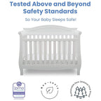 Delta Children Lancaster 4-in-1 Convertible Baby Crib, Bianca White + Serta Perfect Slumber Dual Sided Recycled Fiber Core Crib and Toddler Mattress (Bundle)