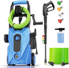 2025 New 5000PSI Pressure Cleaner, Power Cleaner with 33FT Resistant Extension Hose and 4 Nozzles, Compatible with Undercarriage Cleaners, Professional Powerwashers for Home/Car(Blue)