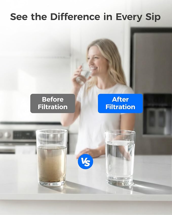 Waterdrop XWF Water Filter Replacement for GE® WR17X30702, 3 Pack, No chip | Replacement for GE® XWF, NSF 42 & 372 Certified, Compatible with GE® GNE27, GFE26, GDE25, GSS25, PSE25 Series Refrigerators