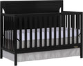 Cape Cod 5-In-1 Convertible Crib In Black, Greenguard Gold And JPMA Certified, Built Of Sustainable New Zealand Pinewood, 3 Mattress Height Positions