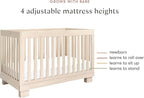 babyletto Modo 3-in-1 Convertible Crib with Toddler Bed Conversion Kit in Washed Natural, Greenguard Gold Certified