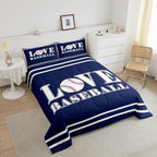 Kids Baseball Comforter Set Full Size Sports Game Bedding Set for Boys Girls Teens Bedroom Decor Baseball Gaming Comforter Gift for Baseball Lover Duvet Set with 2 Pillow Case